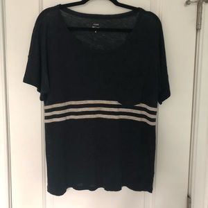 J Crew Linen Striped Tee
